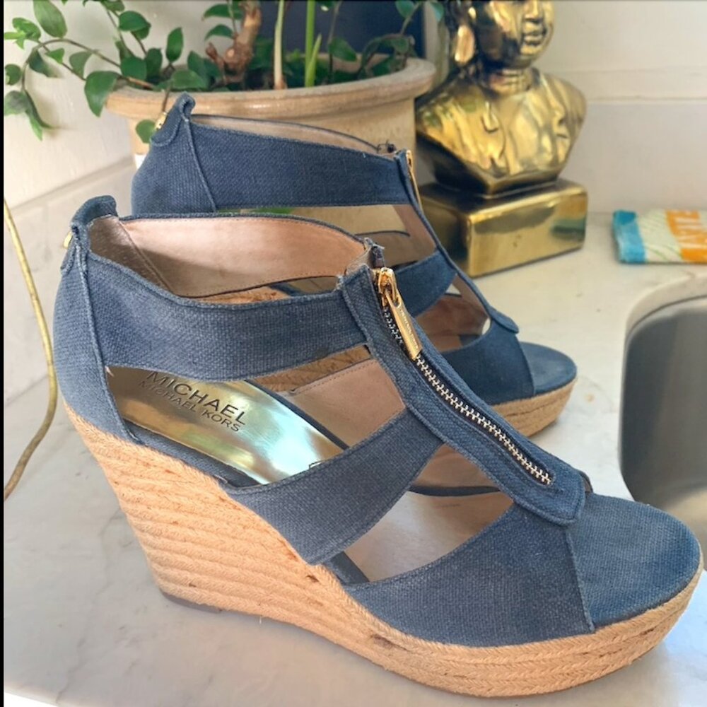 Michael Kors Damita Linen Wedge